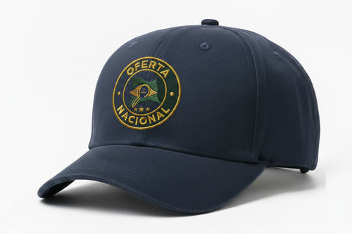 Boné Azul - Emblema Dourado e Branco